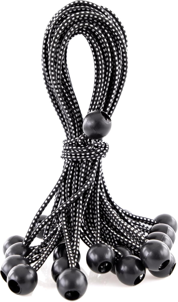 Kotap BB-11B Ball Bungee, 11-Inch, Black, 25-Piece by Kotap