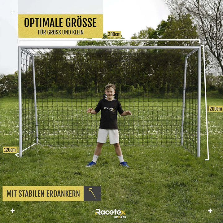 Racetex Fussballtore für Garten Kinder [WETTERFEST] - Fussballtor Kinder und Erwachsene mit stabilem