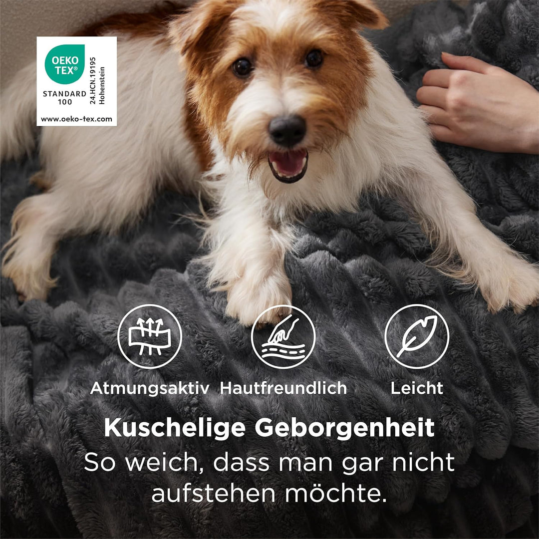 Bedsure Kuscheldecke Flauschig Decke Fleecedecke – Weiche Warme Grobe Korddecke Gemütlicher Überwurf