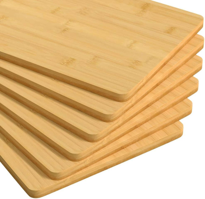 Mangloder Frühstücksbrettchen 6 Stk. Bambus 22 x 14 x 0,8 cm mit natürlichem Öl-Finish, für Frühstüc