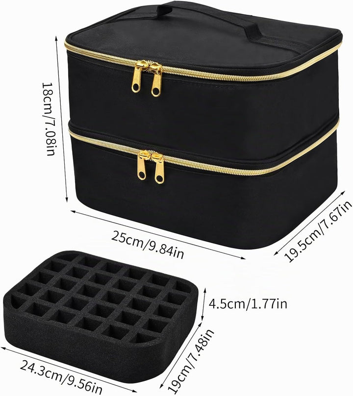 volumoon Nagellack Aufbewahrung Tasche Gross,Tragbare Tragetasche für UV Lampe, Doppelschicht Nagell