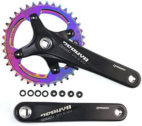 splumzer 170mm Vierkantkurbel für Mountainbike mit 104 Lochkreis 32/34/36/38T Kettenblatt, Wide Narr