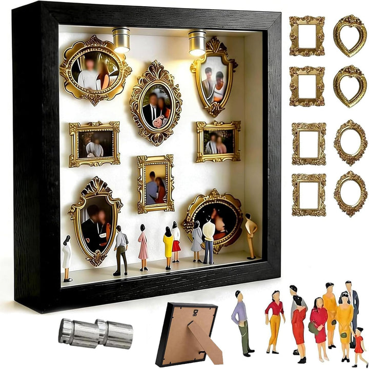 DIY Mini Museum Bilderrahmen, DIY Mini Museum Silhouette Box, Fotospeicher Bilderrahmens, mit 8 Mini