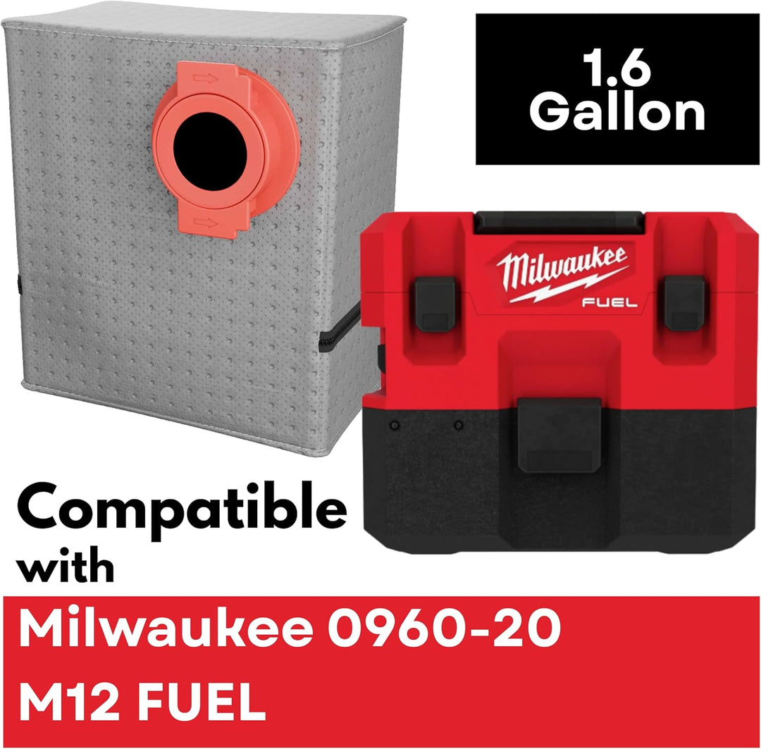 Macam Wiederverwendbarer Staubbeutel, kompatibel mit Milwaukee M12 Fuel 1,6 Gallonen Staubsauger