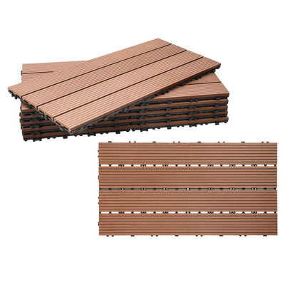 Gimisgu Terrassenfliesen WPC Fliesen, 30x60 cm Holzoptik Klickfliesen Balkonfliesen Klicksystem Terr