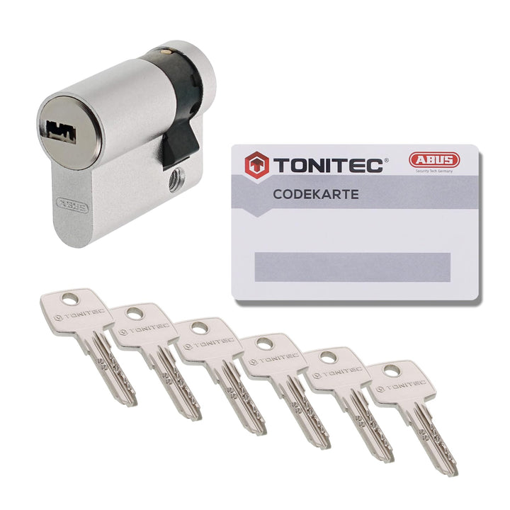 ToniTec Zylinderschloss TEC440 by ABUS Schliesszylinder gleichschliessend als Halbzylinder 10/30 mm