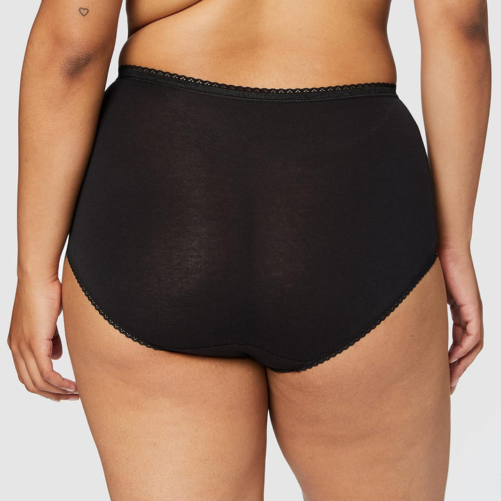 Playtex Slip Damen Essential Cotton Maxi Slip x6 M Weiss/Schwarz, M Weiß/Schwarz