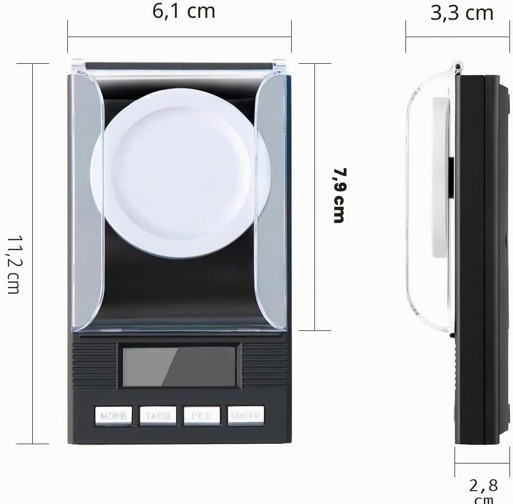 Feinwaage Milligramm Waage 50 X 0.001g Professionelle Digitale Milligramm Scale Taschenwaage Laborwa