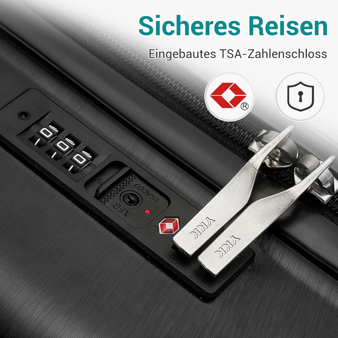 KONO Koffer Mittelgross mit TSA Schloss Hartschale Trolley Koffer mit Rollen Leicht aus ABS PC Reise