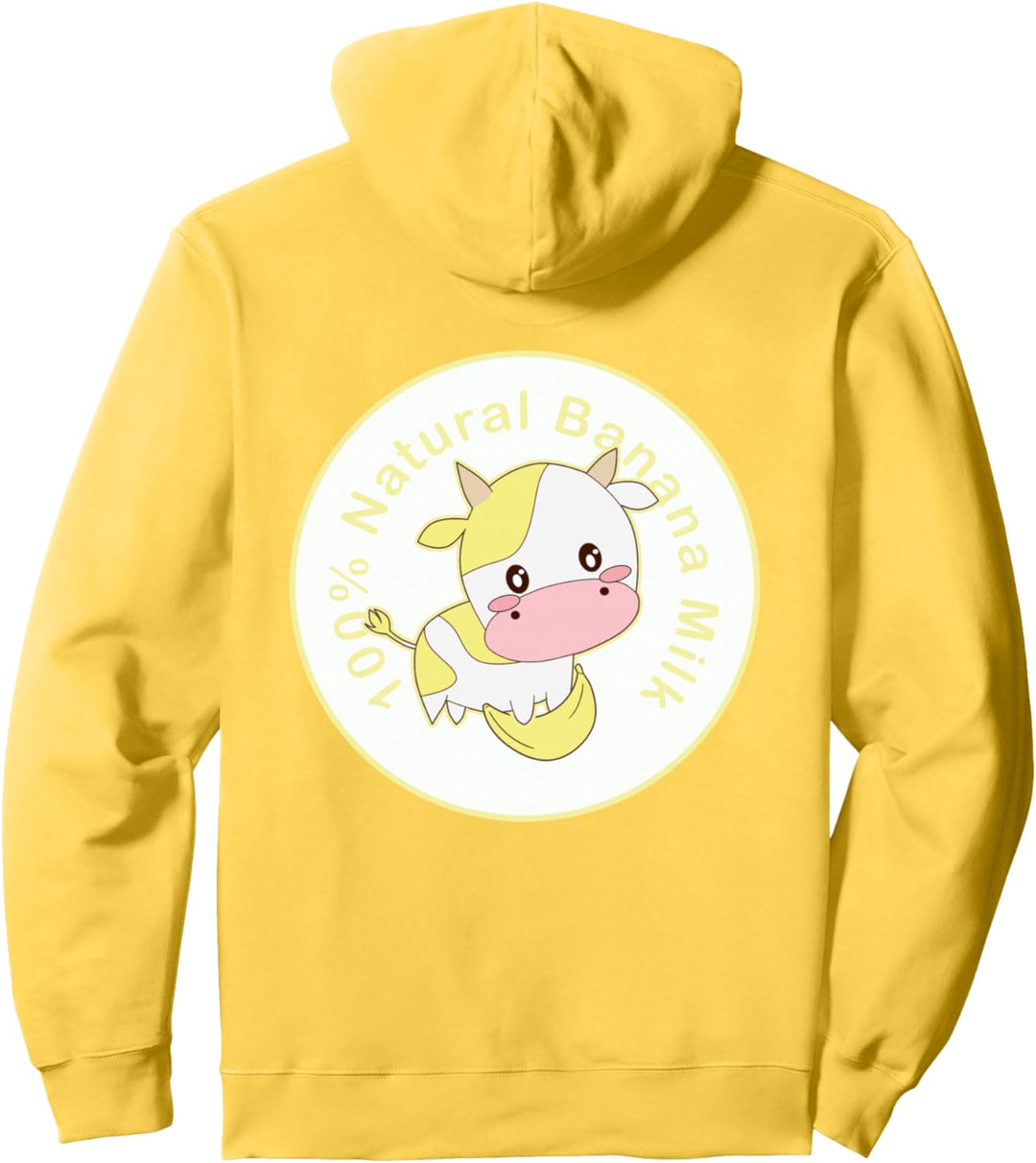 Kawaii cute Yellow cow, Kawaii Banana Milk Girl Pullover Hoodie