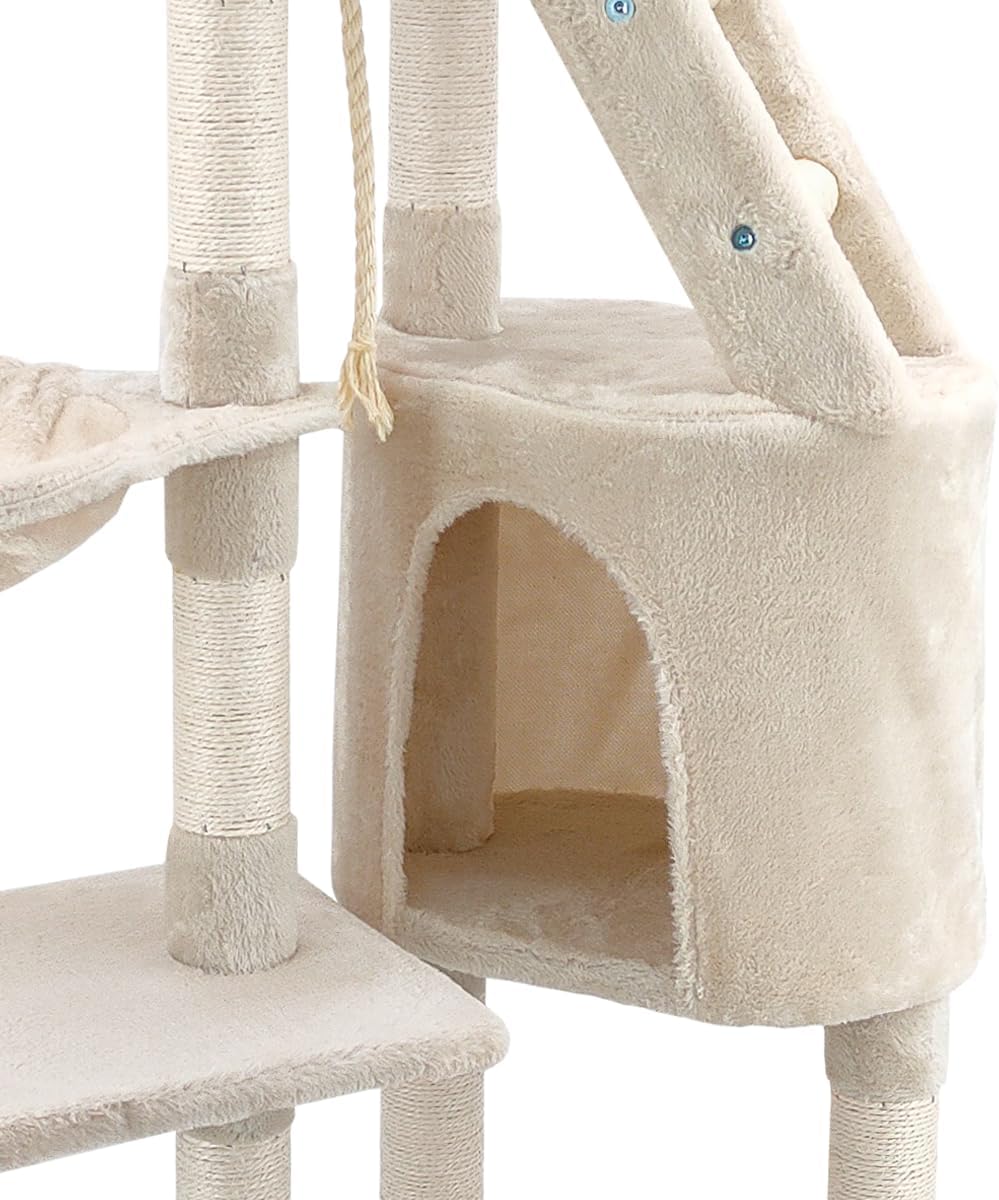 Beltom® KRATZBAUM KATZENKRATZBAUM KLETTERBAUM KATZENBAUM SPIELBAUM Park Spiele H. 120 cm - Beige, Be