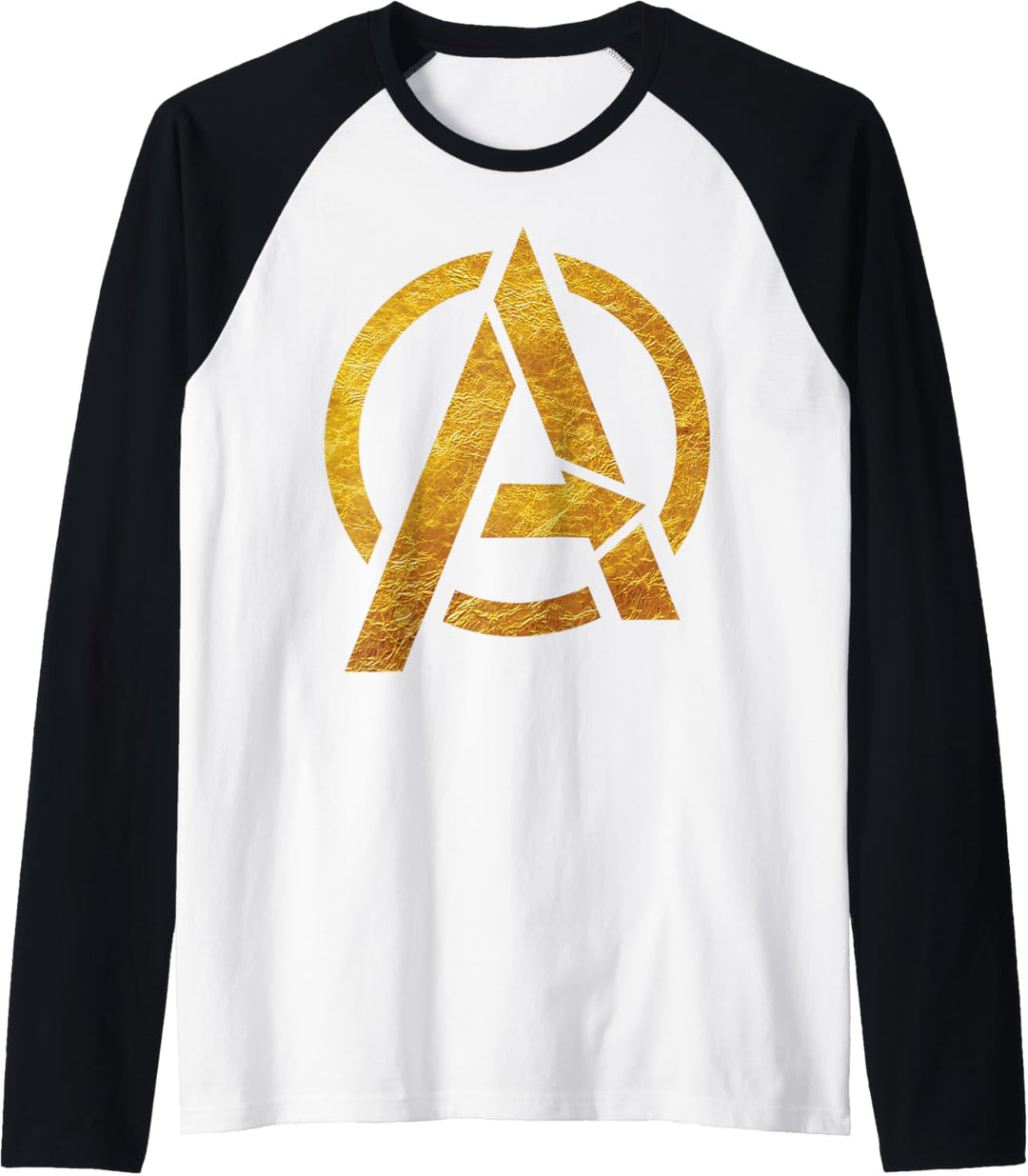 Marvel Avengers Gold Foil Chest Logo Raglan