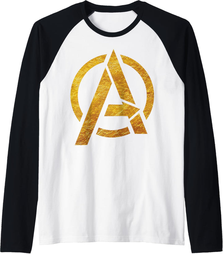 Marvel Avengers Gold Foil Chest Logo Raglan