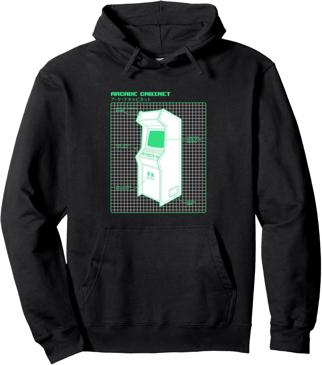 RETRO VIDEO ARCADE CABINET Jahre Video-Arcade-Kabinett Meme Pullover Hoodie
