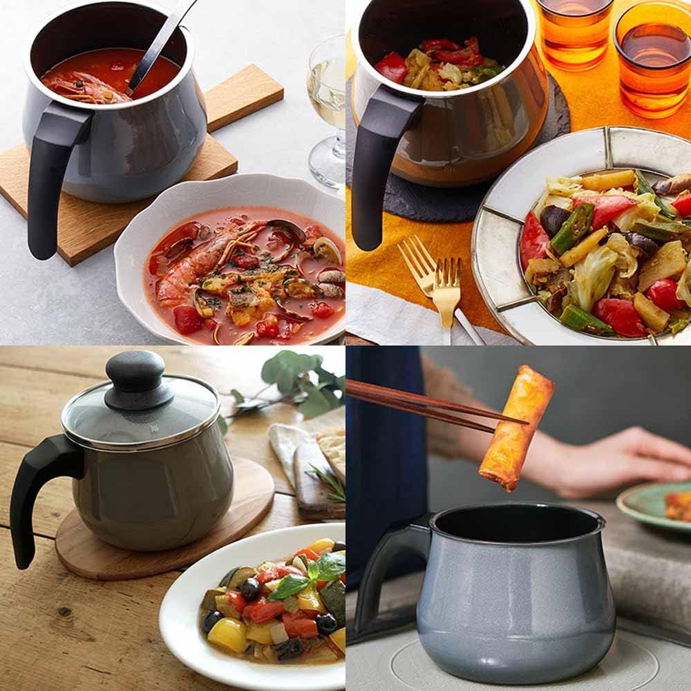 WMF Fusiontec Mineral Milchtopf mit Gladeckel 12 cm, Kochtopf Induktion, High-Tech Keramik, backofen