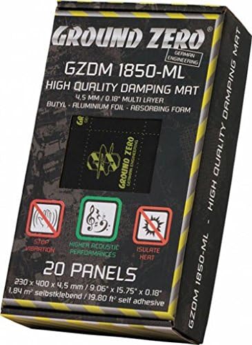 Ground Zero GZDM 1850ML - Dämmmatte, 230 x 400 x 4,5 mm, 20 Blatt Dämmmatten