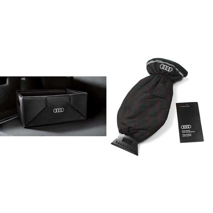 Audi 8U0061109 Kofferraumbox faltbar 47,5x33,5x20 cm & 80A096010D Eiskratzer Bundle mit Eiskratzer,