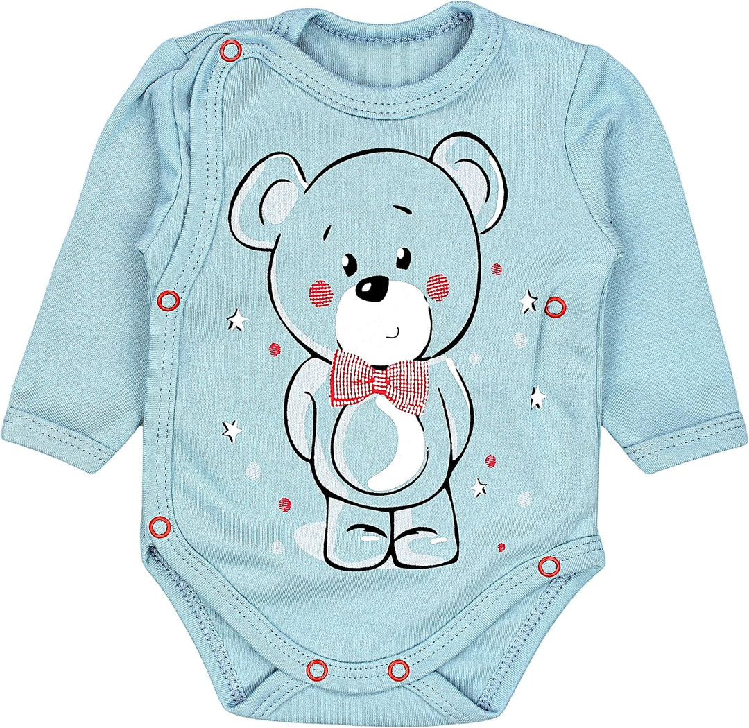 TupTam Baby Body Langarm – Wickelbody Langarm für Jungen & Mädchen, 5er Pack, 100% Baumwolle, OEKO-T