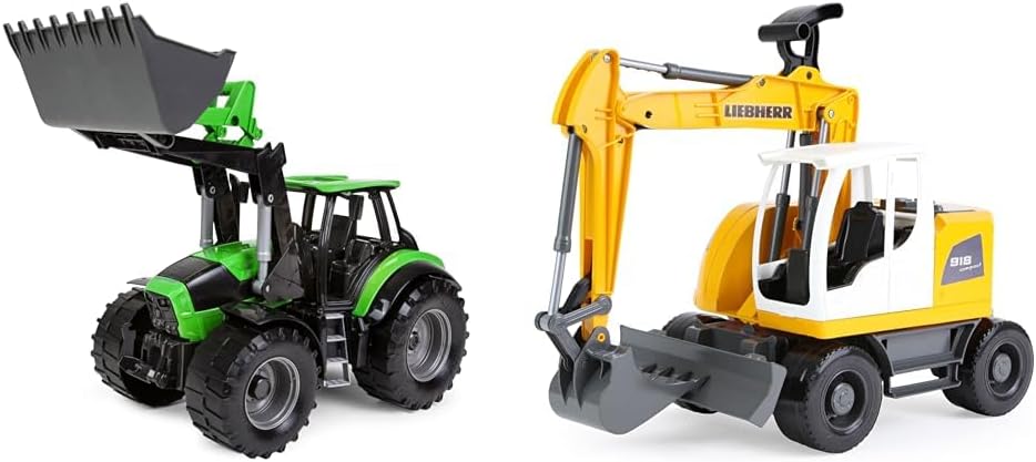 Lena 4613 x Worxx Traktor Modell Deutz-Fahr Agrotron 7250 TTV mit Frontlader, ca. 45 cm & 04611 - Wo