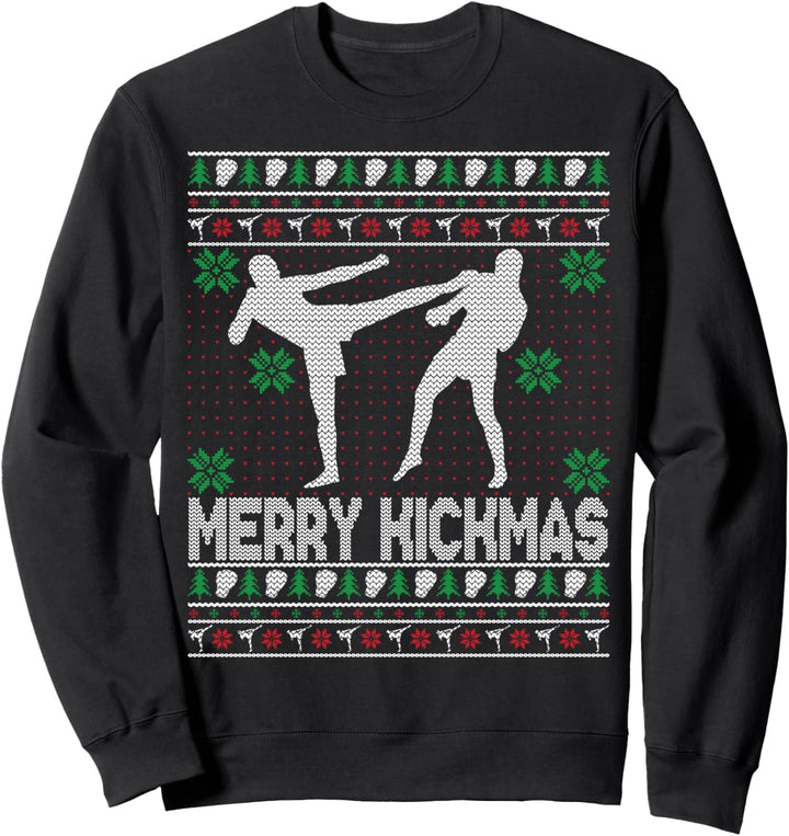 Merry Kickmas Taekwondo Funny Christmas Kickboxing Sweatshirt