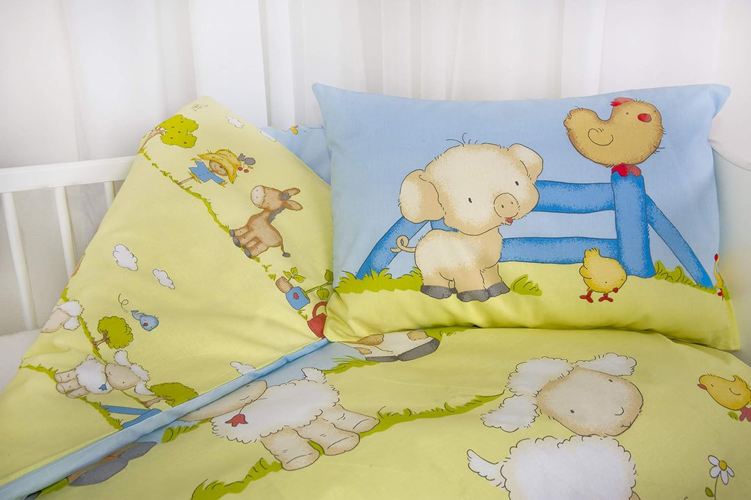 Herding Baby Best Kleinkinder-Bettwäsche-Set, Jana Bauernhof Tiere Wendemotiv, Bettbezug 100 x 135 c