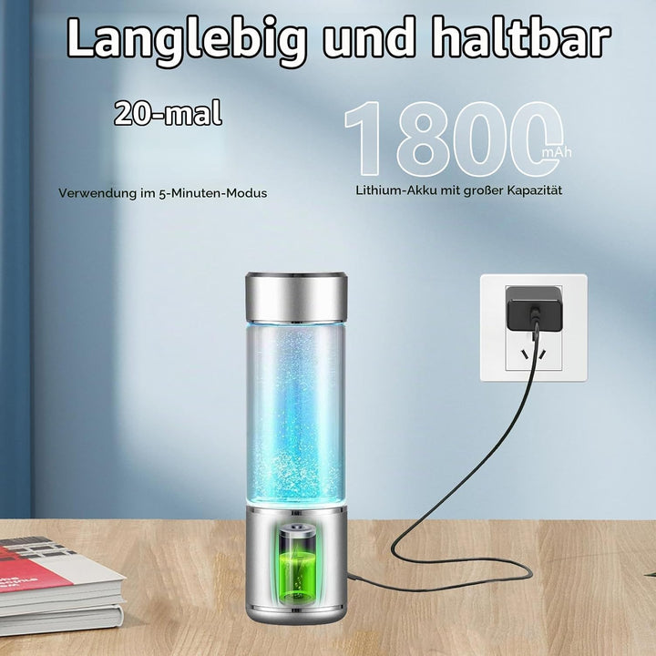 Wasserstoff Wasserflasche, Wiederaufladbar Tragbarer Wasserstoff Generator mit SPE/PEM Technologie,