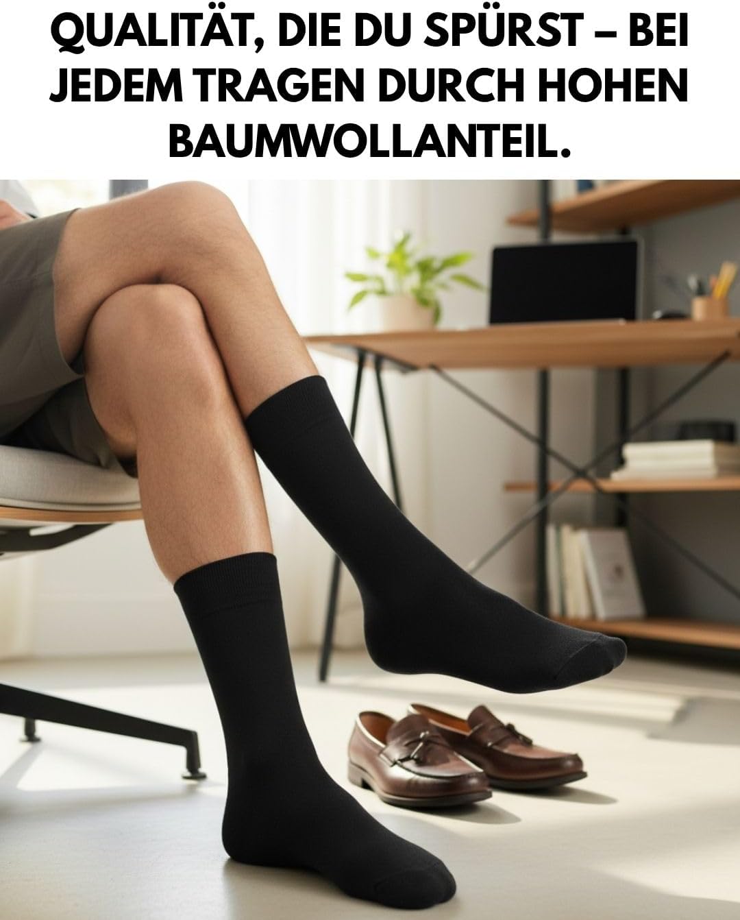 10 Paar Socken Herren Damen Business Herrensocken in Premium Qualität mit Komfortbund ohne Naht aus