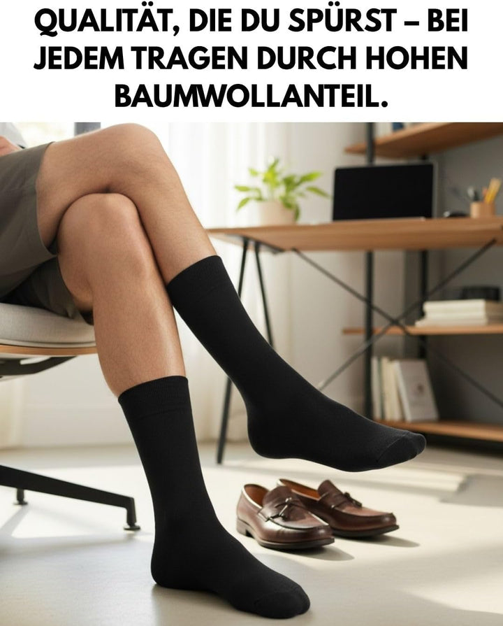 10 Paar Socken Herren Damen Business Herrensocken in Premium Qualität mit Komfortbund ohne Naht aus
