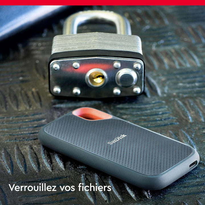 SanDisk Extreme Portable SSD 500 GB (tragbare NVMe SSD, USB-C, bis zu 1.050 MB/s Lesegeschwindigkeit