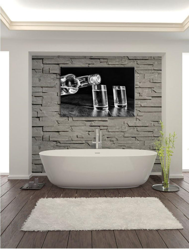 Pixxprint Vodka Whisky Party als Leinwandbild/Grösse: 100x70 cm/Wandbild/Kunstdruck/fertig bespannt,