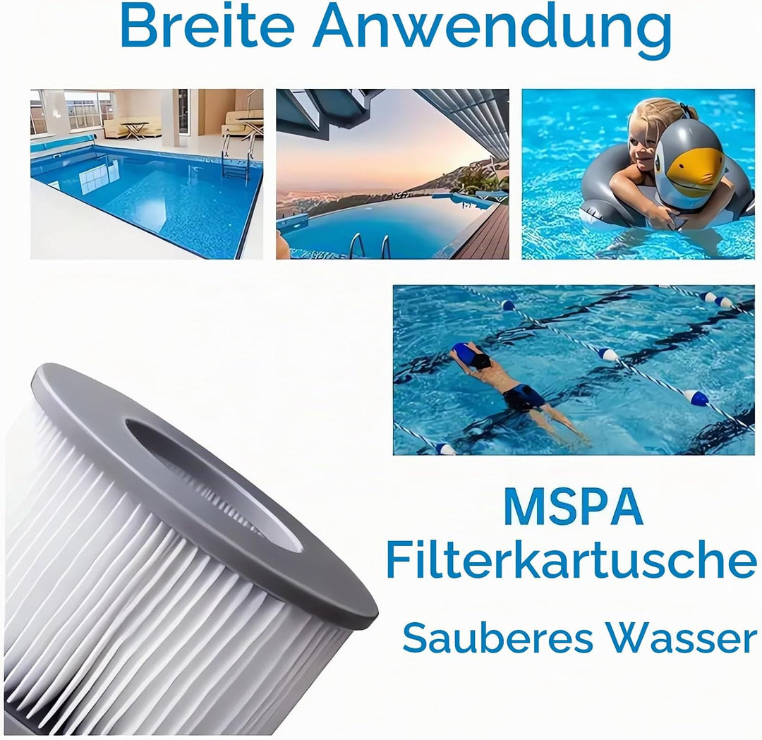 Ersatzfilter für MSPA Whirlpool Ersatzfilter-Kartusche Wasserfilter, Filter für Whirlpool und heisse