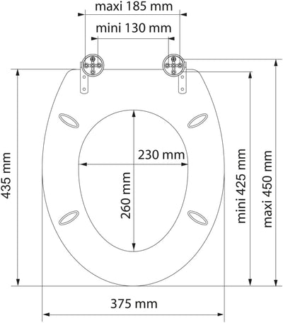 SCHÜTTE WC-Sitz Holzkern GREY STEEL, Toilettensitz Grau mit Absenkautomatik, passend für viele hande