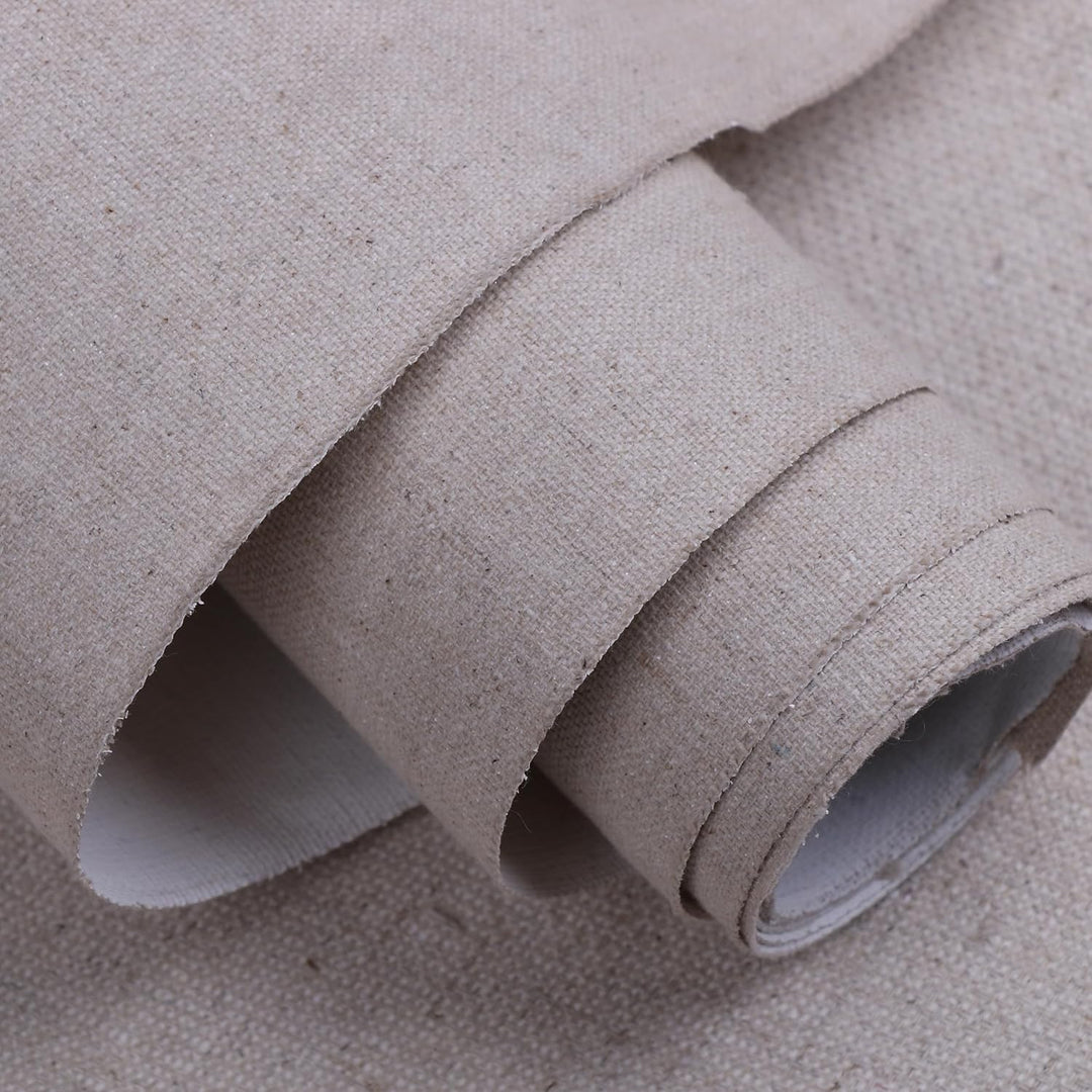 TOUROCMONT Leinwand auf Rolle grundiert 3M Leinen -400 g/m² Leinen Maltuch Breite 108 cm Länge 10M 1