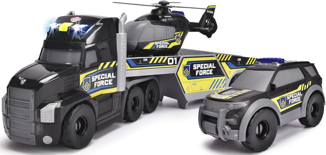 Dickie Toys - Special Force Spielzeugautos ab 3 Jahre - Fahrzeug-Set mit grossem Truck (70 cm) inkl.