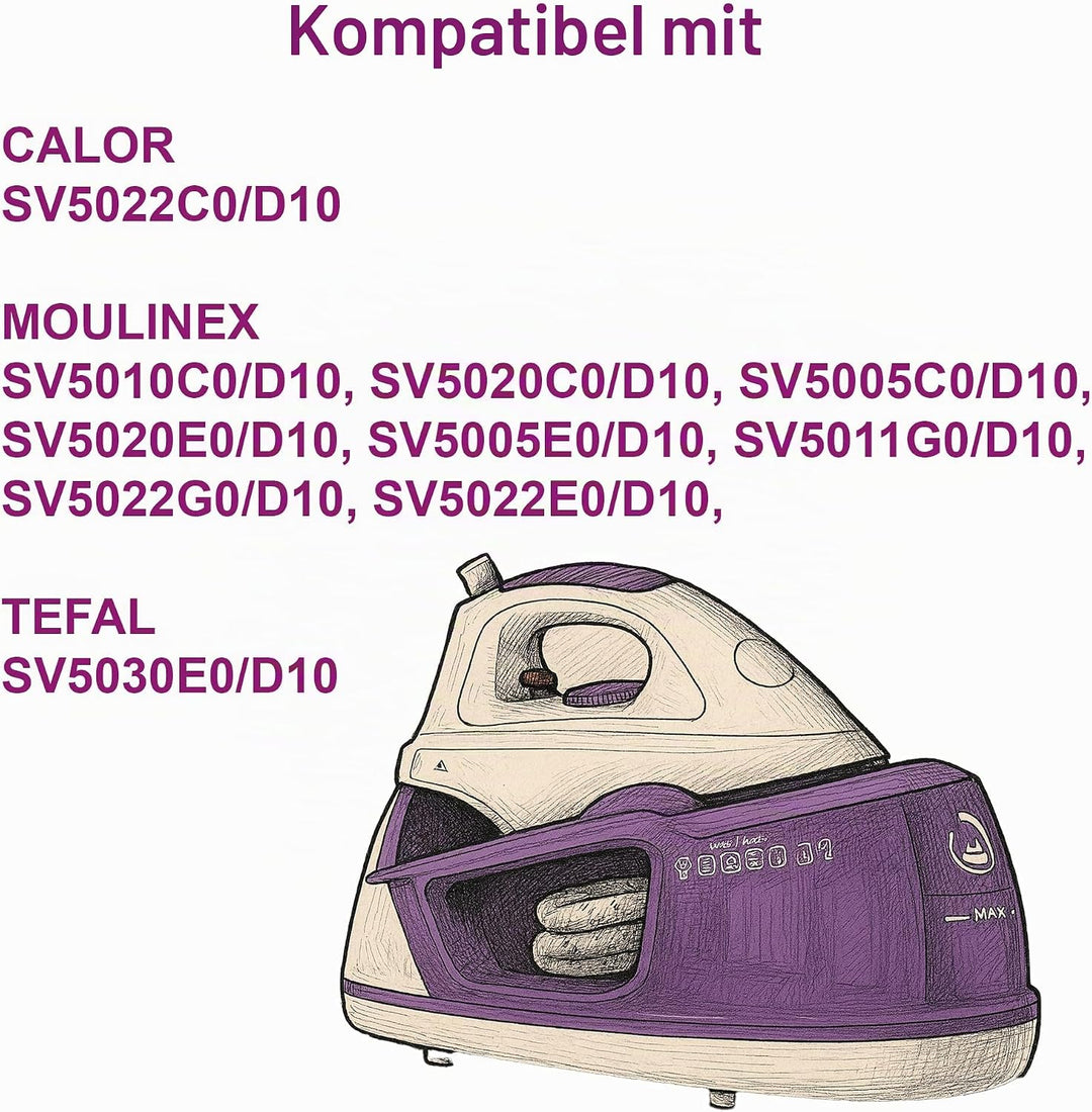 2x Antikalk-Filterkartusche für Dampfbügelstation - kompatibel mit Moulinex, Calor, Tefal PURELY &amp; S