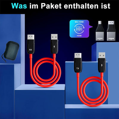 LXJADAP Wireless HDMI Transmitter and Receiver,1080P HD Funk HDMI Funkübertragung für Streaming Vide