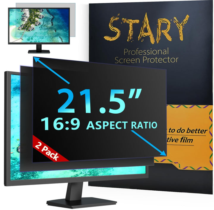 STARY 21,5 Zoll Blickschutzfolie für 16:9 Widescreen Monitor Bildschirm Sichtschutz Schild Abnehmbar