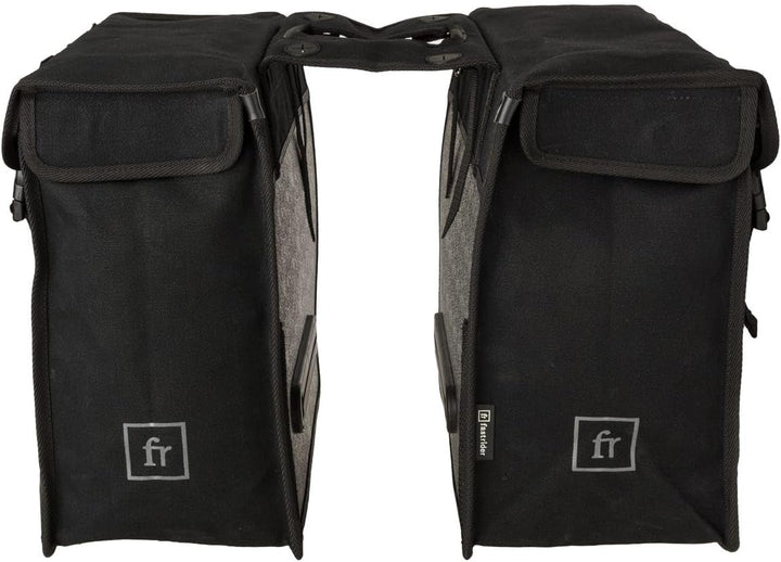 FastRider Canvas 93 Doppelte Fahrradtasche für Gepäckträger, 41L Seitentasche Fahrrad, 100% Kanevas