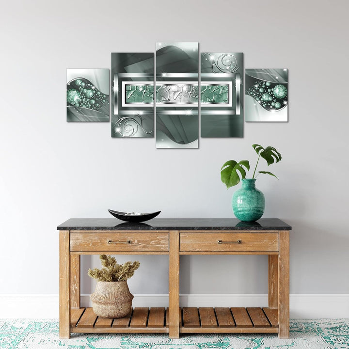 Runa Art Wandbilder Abstrakt 5 Teilig Bild auf Vlies Leinwand Deko Wohnzimmer Schlafzimmer Diamant G