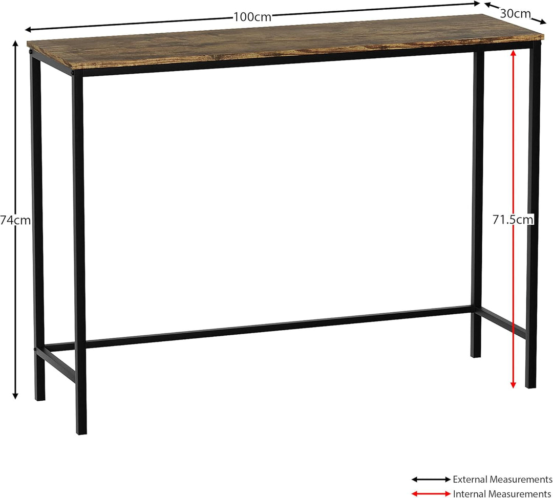 Vida Designs Brooklyn Konsolentische, Holz, Dark Wood, No Drawer Dark Wood No Drawer, Dark Wood No D