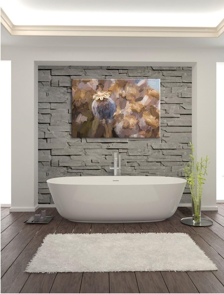 Pixxprint Mohnkapsel der Mohnblume Kunst als Leinwandbild/Grösse: 100x70 / Wandbild/Kunstdruck/ferti