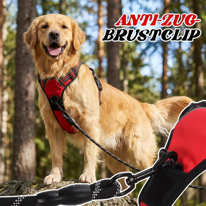 Funfox Hundegeschirr Mittelgrosse Hunde, Anti Zug Brustgeschirr Verstellbares Geschirr Hund, Antizie