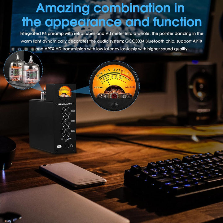 Douk Audio P6 HiFi Bluetooth Röhrenvorverstärker Stereo Audio Verstärker Kopfhörer Verstärker Tube P