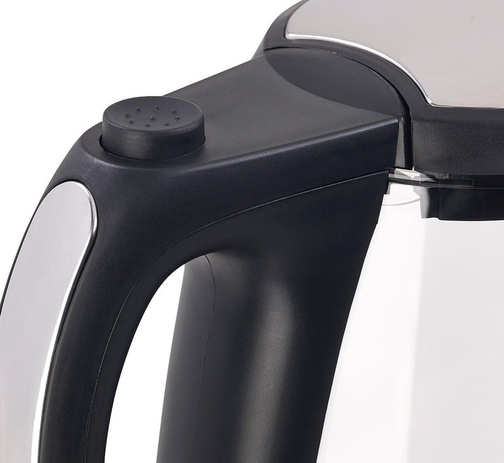 Rosenstein & Söhne Wasserkocher LED: Digitaler Glas-Wasserkocher, Temperaturwahl, Display, 2.200 W,
