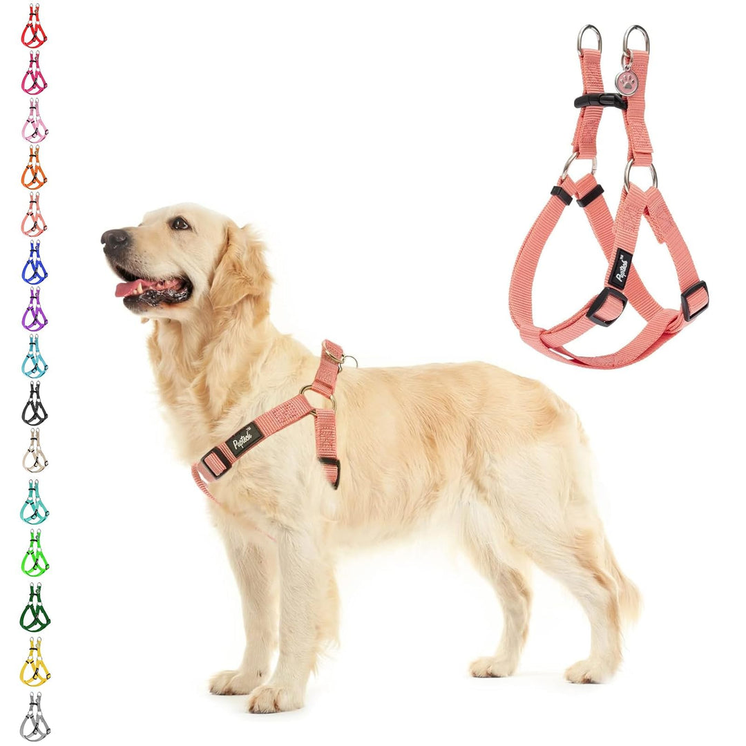 Pupteck Zerrfreies weiches verstellbares Hundegeschirr aus Nylon, einfaches Step-in Welpen-Weste für