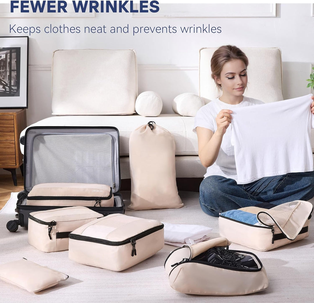 MURISE Koffer Organizer 8 Stück, Packing Cubes für Urlaub und Reisen, Packwürfel Packtaschen für Kof