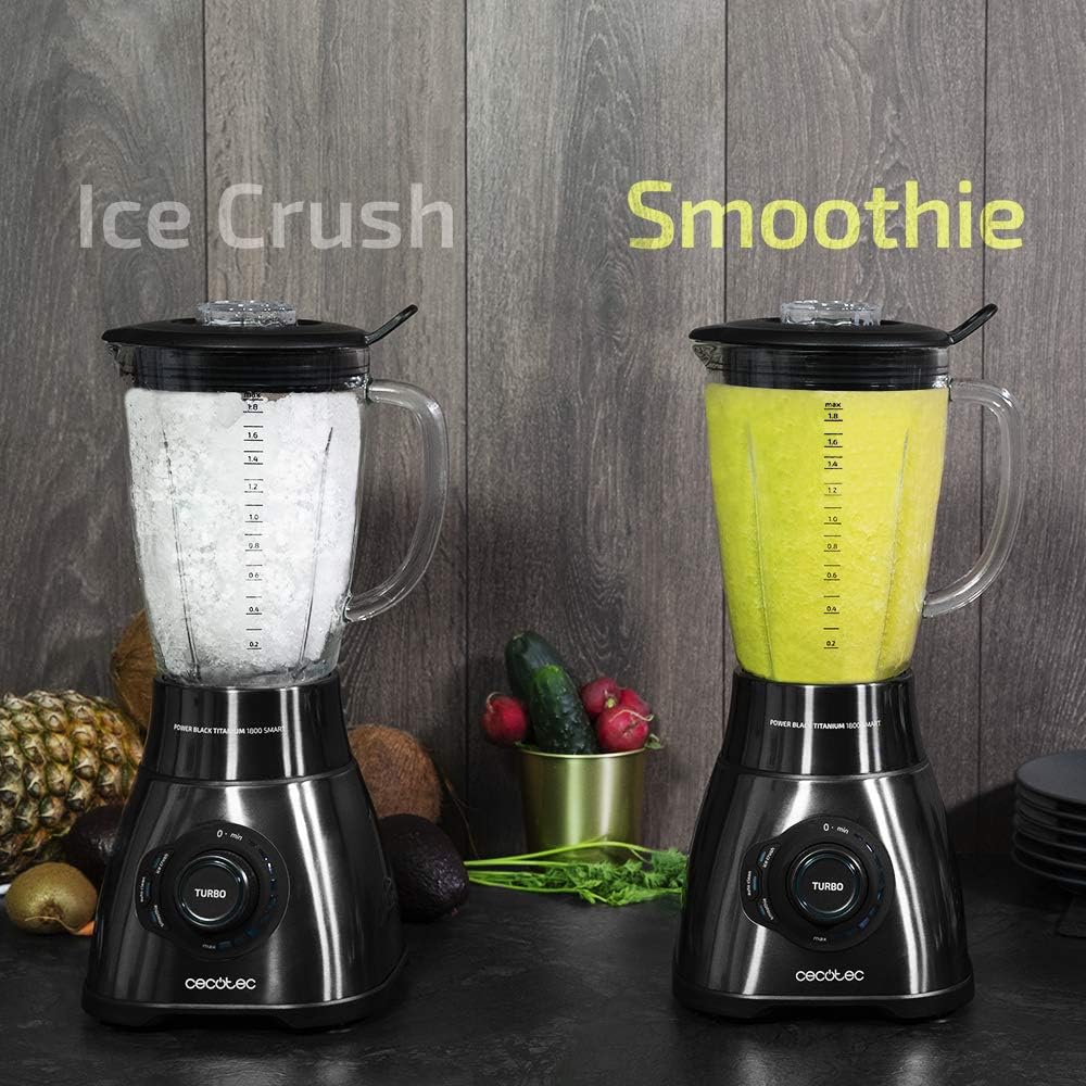 Cecotec Standmixer Power Black Titanium 2500MAX Smart. 2500 W maximale Leistung, hitzebeständiger Kr