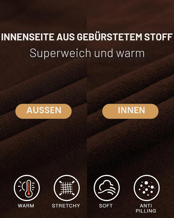 WOWENY Thermo Body Damen Langarm Elegant Langarmbody mit Spitze V-ausschnitt Fleece Bodysuit Warm Be