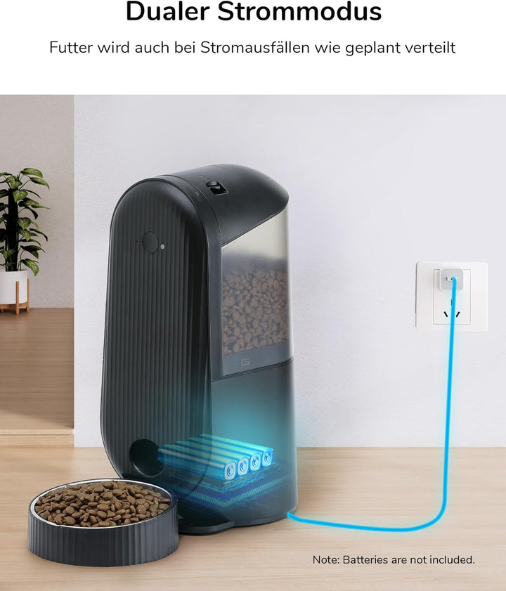 FUKUMARU Futterautomat Katze，4L Katzenfutter Automat WiFi, Automatischer Futterspender Katze mit Mas
