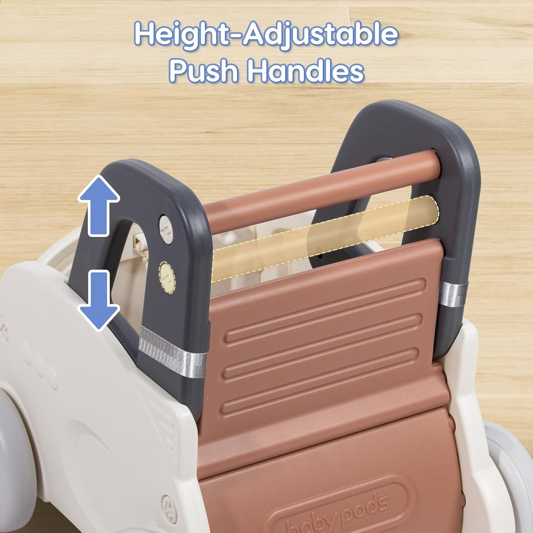 Leogreen Lauflernwagen Baby Push Pull Lauflernhilfe Spielzeug, 4 in 1 Lauflernhilfe zum Sitzen und S